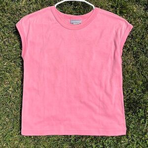 Vintage 1990’s Women’s White Stag Light Pink Ringer Style Sleeveless Shirt